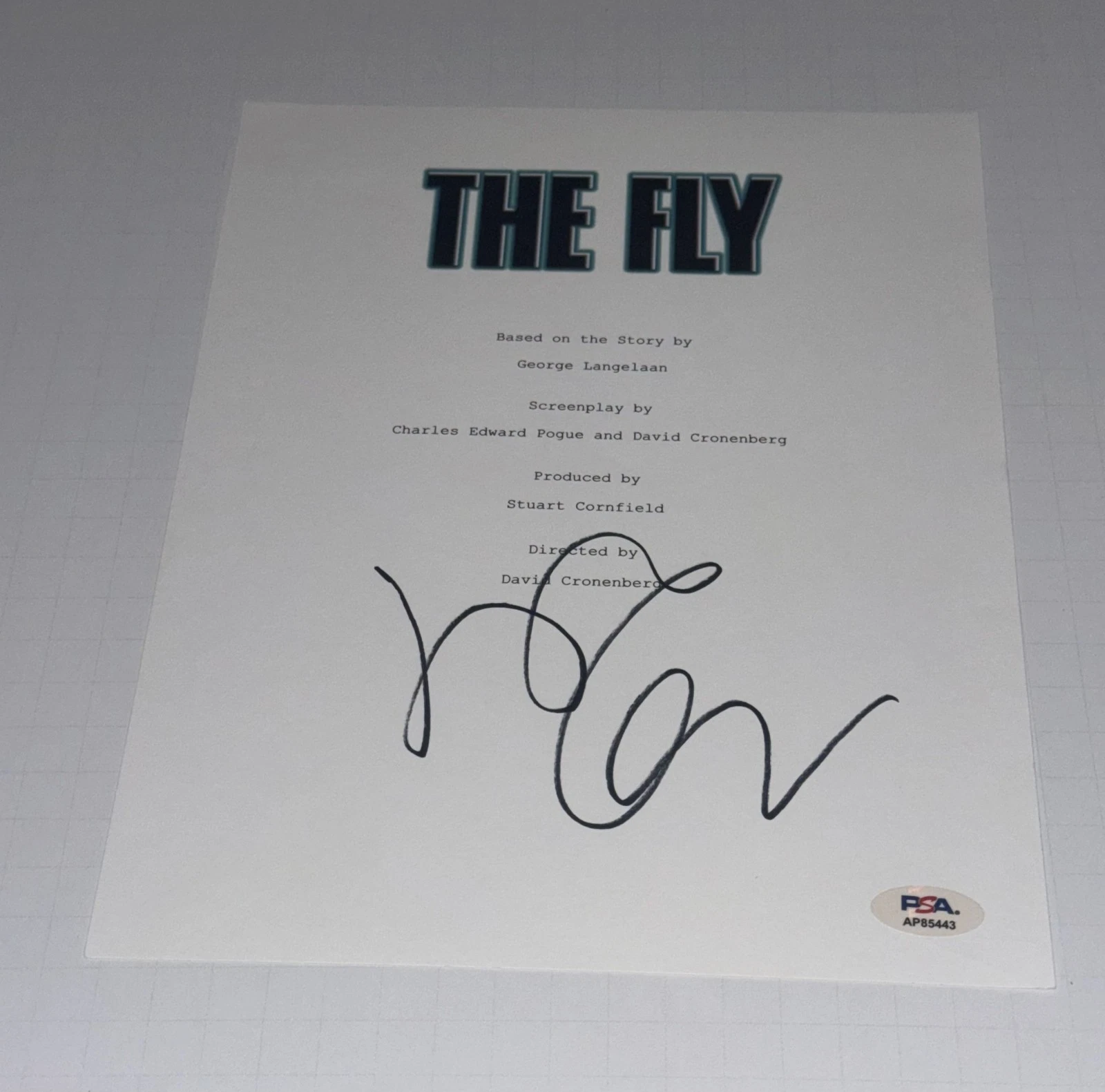 JEFF GOLDBLUM SIGNED THE FLY FULL MOVIE SCRIPT PSA COA