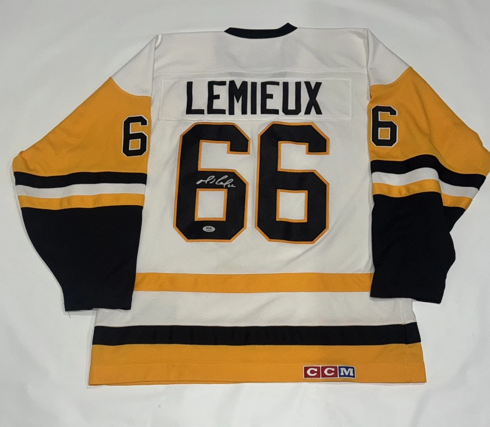 MARIO LEMIEUX SIGNED CCM PITTSBURGH PENGUINS 1991 STANLEY CUP JERSEY PSA COA