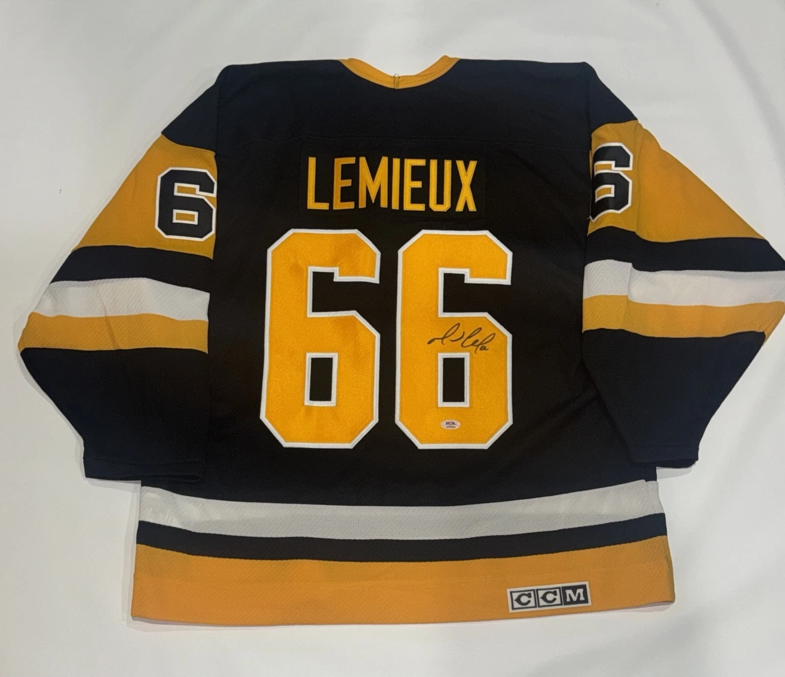 MARIO LEMIEUX SIGNED CCM PITTSBURGH PENGUINS 1991 STANLEY CUP JERSEY PSA COA