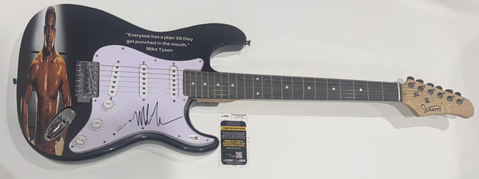MIKE TYSON SIGNED CUSTOM ELECTRIC GUITAR BADDEST MAN ON THE PLANET JSA COA