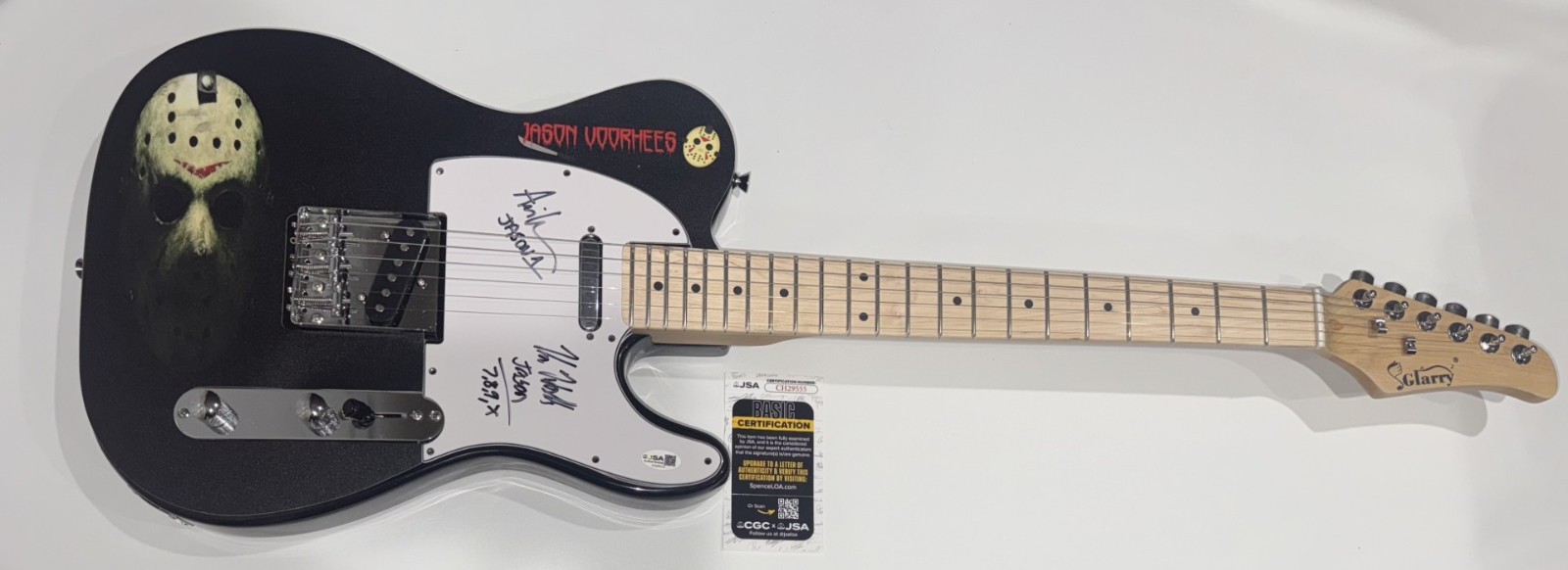 ARI LEHMAN KANE HODDER SIGNED CUSTOM JASON VOORHEES ELECTRIC GUITAR JSA COA