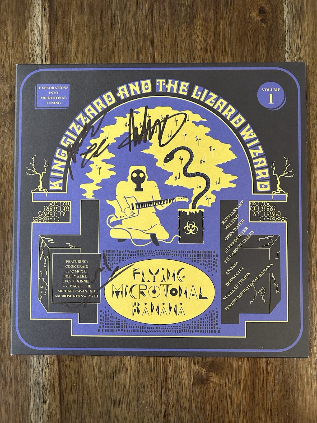 ‘King Gizzard & The Lizard Wizard’ Band Signed Flying Microtonal Vinyl Album