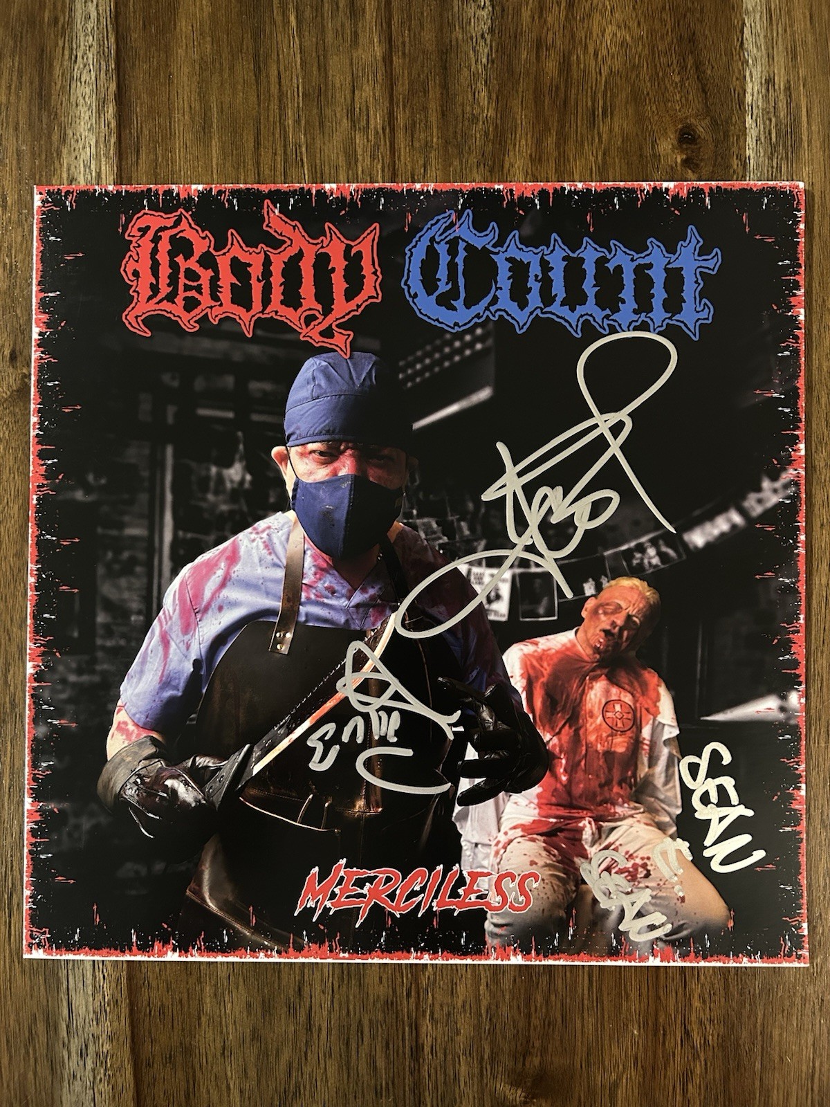 Ice-T ‘Body Count’ Signed ‘Merciless’ Vinyl Album Ernie C & Sean E Sean Ice T