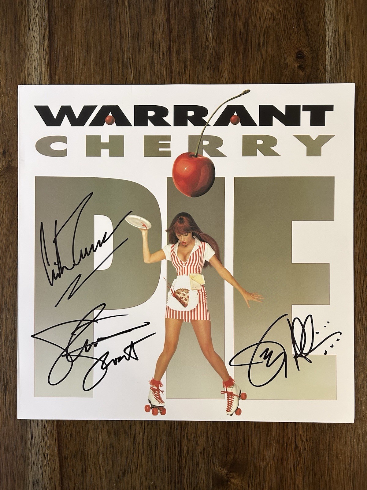 ‘Warrant’ Band Signed Vinyl Album ‘Cherry Pie’ Erik, Joey & Steven