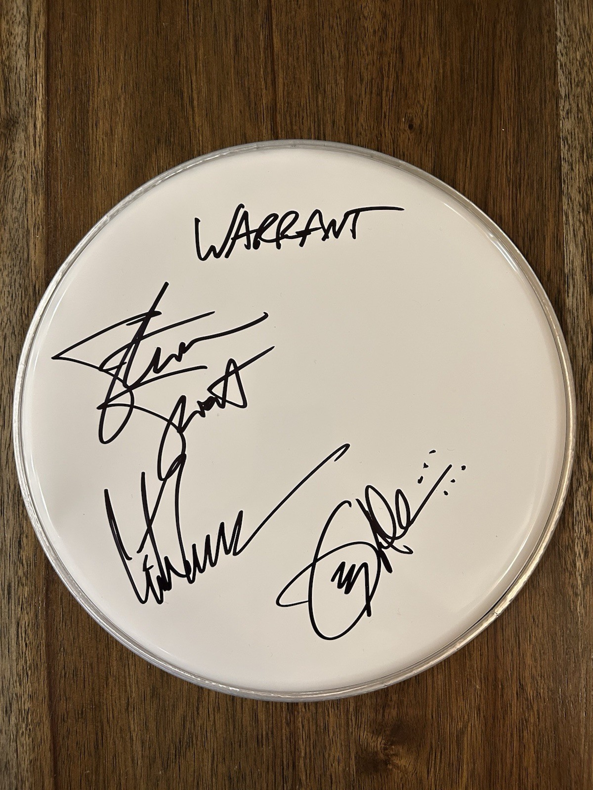 ‘Warrant’ Band Signed Drumhead 10” ‘Cherry Pie’ Erik, Joey & Steven