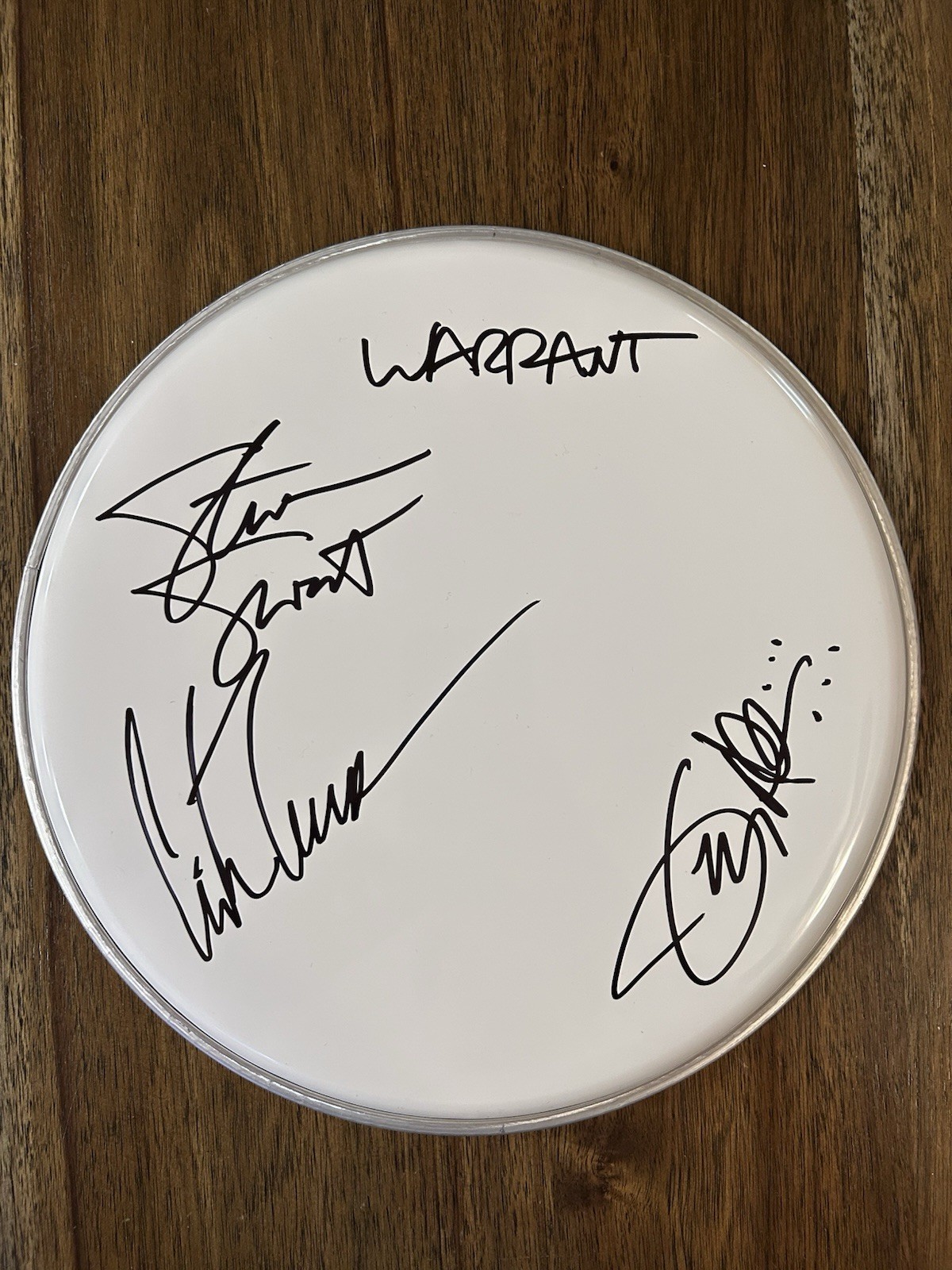 ‘Warrant’ Band Signed Drumhead 10” ‘Cherry Pie’ Erik, Joey & Steven