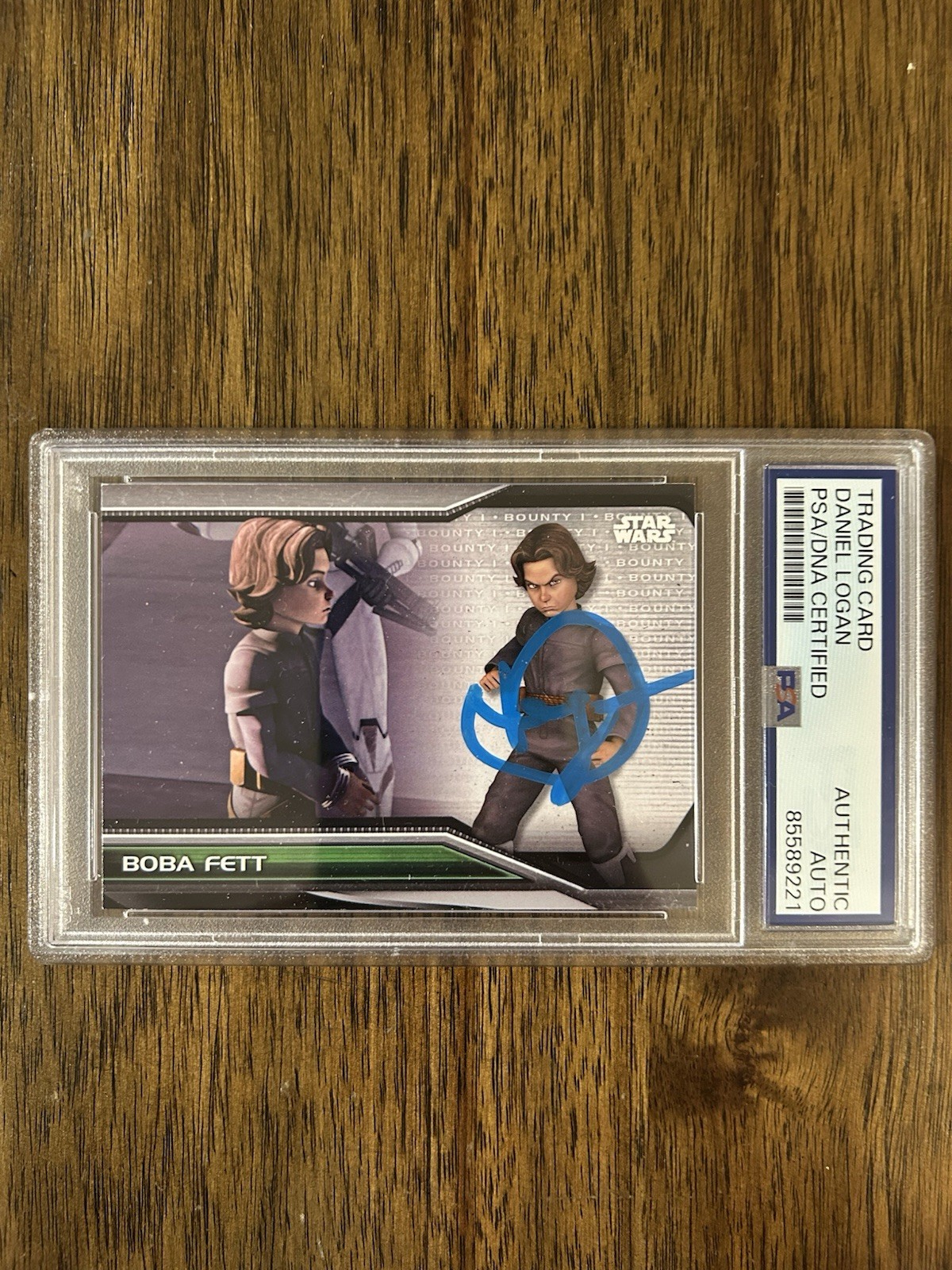 Daniel Logan ‘Star Wars’ Signed Card ‘Boba Fett’ Young PSA/DNA Slab