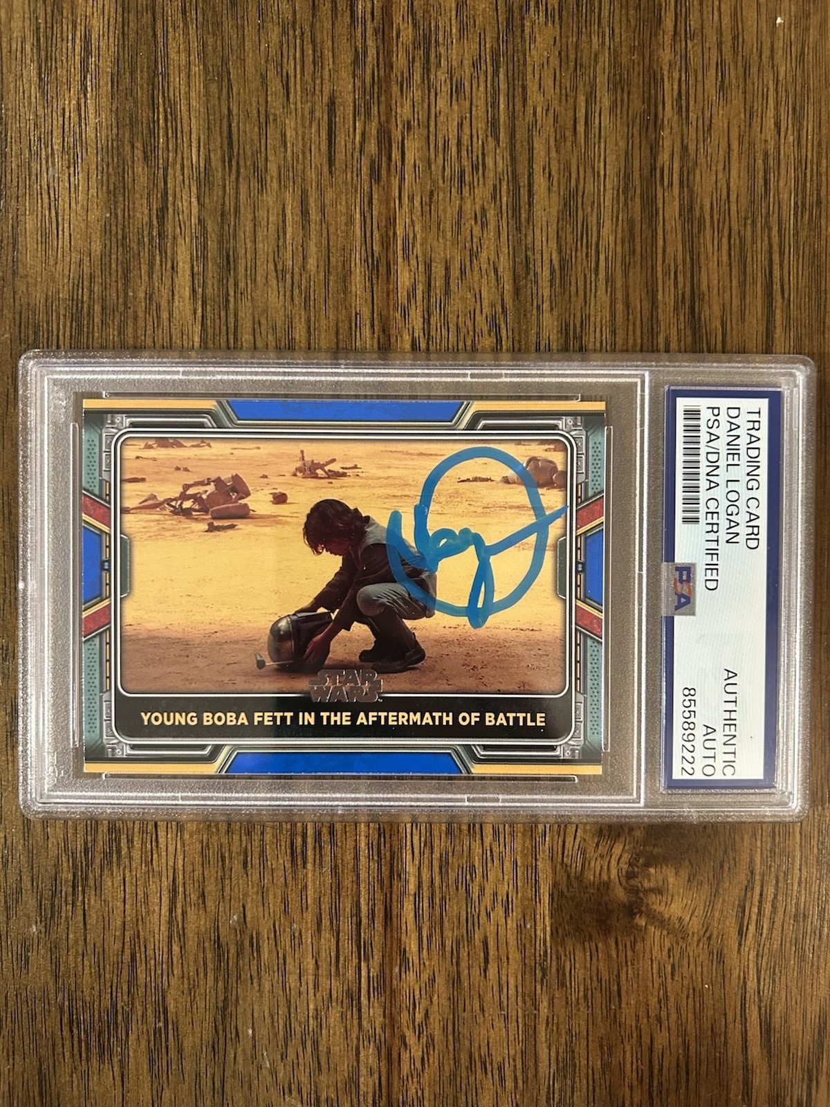 Daniel Logan ‘Star Wars’ Signed Card ‘Boba Fett’ Young PSA/DNA Slab
