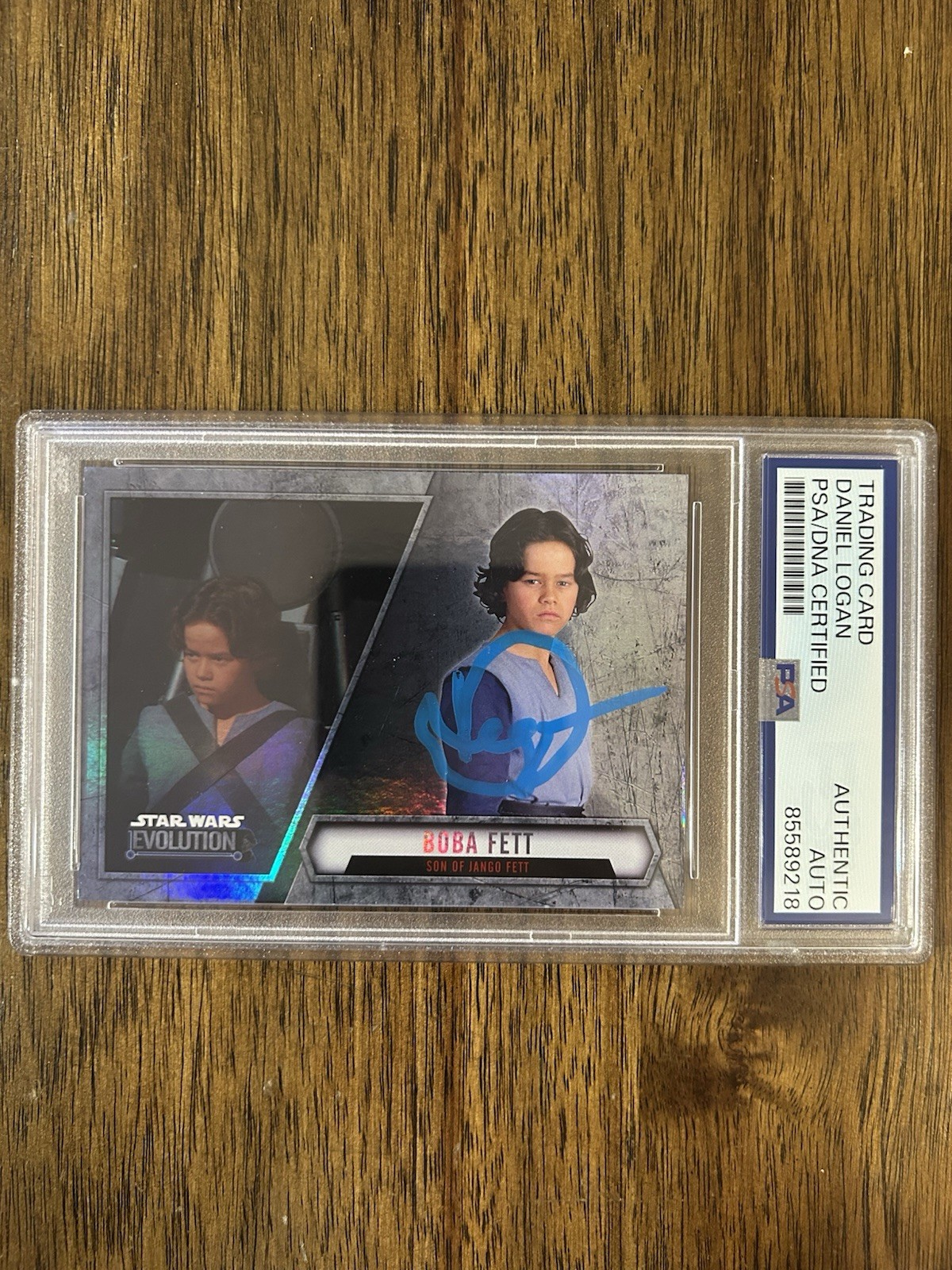 Daniel Logan ‘Star Wars’ Signed Card ‘Boba Fett’ Young PSA/DNA Slab