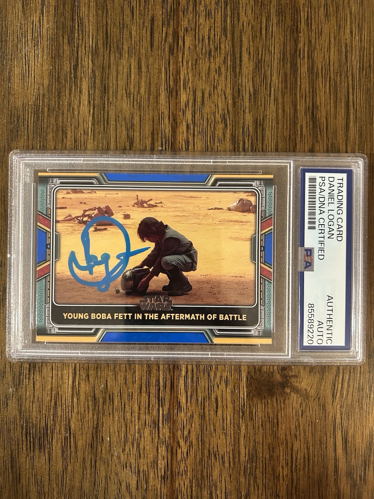 Daniel Logan ‘Star Wars’ Signed Card ‘Boba Fett’ Young PSA/DNA Slab