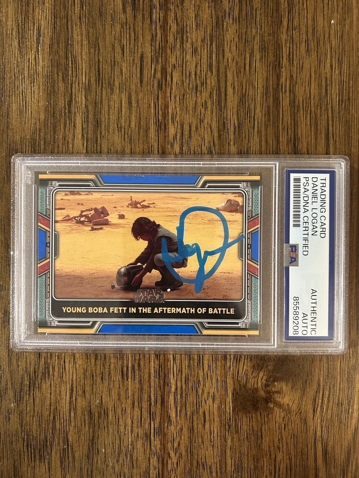 Daniel Logan ‘Star Wars’ Signed Card ‘Boba Fett’ Young PSA/DNA Slab