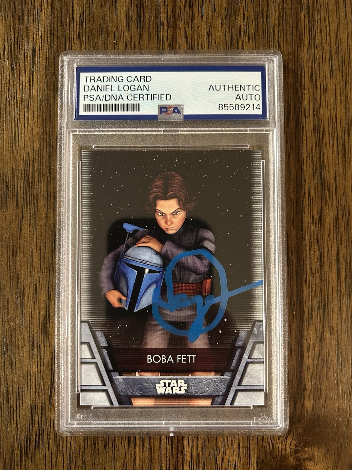 Daniel Logan ‘Star Wars’ Signed Card ‘Boba Fett’ Young PSA/DNA Slab