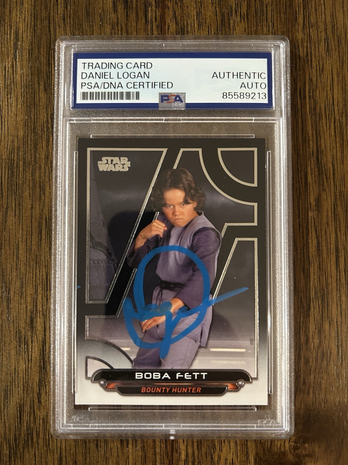Daniel Logan ‘Star Wars’ Signed Card ‘Boba Fett’ Young PSA/DNA Slab
