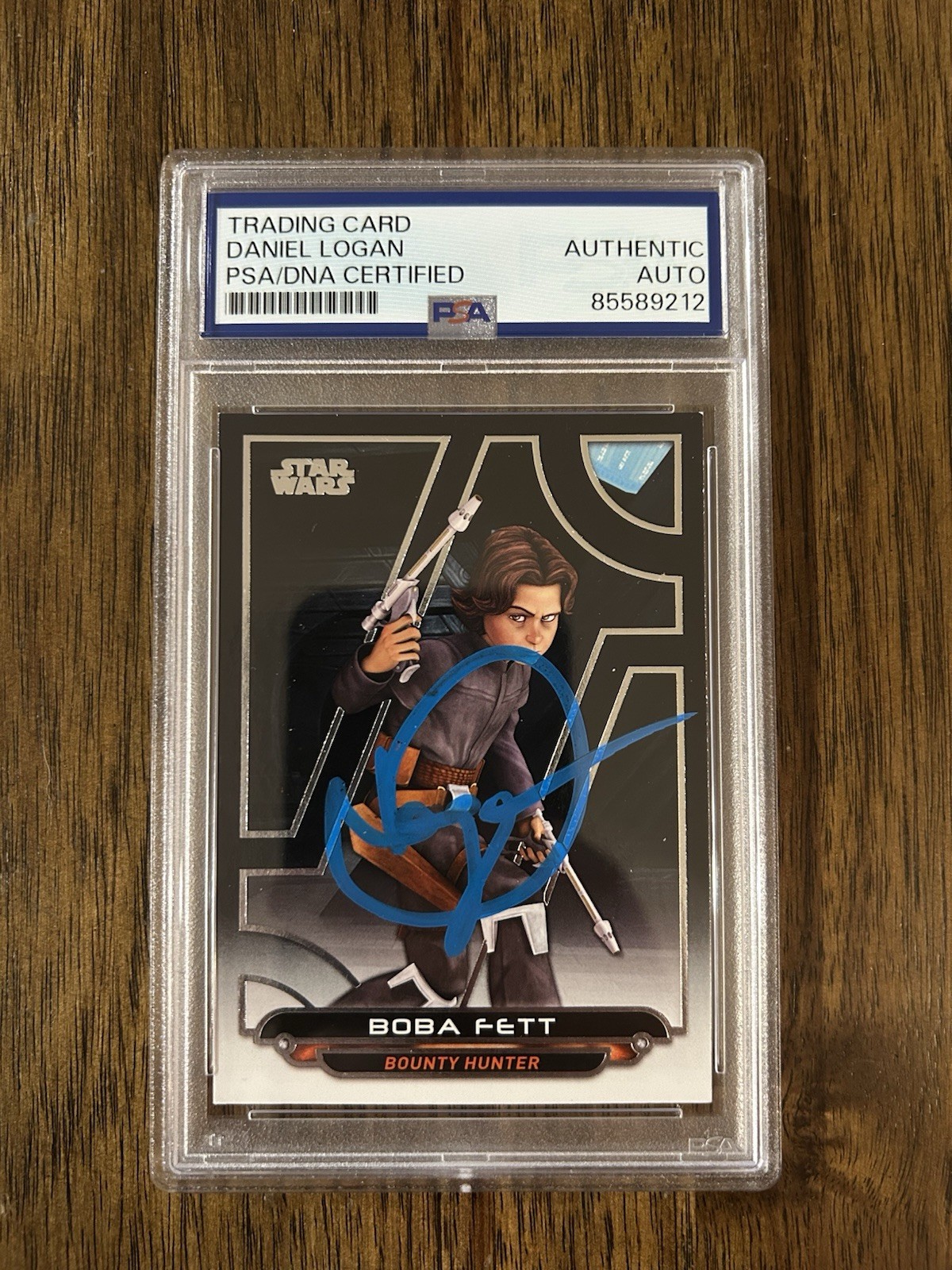 Daniel Logan ‘Star Wars’ Signed Card ‘Boba Fett’ Young PSA/DNA Slab