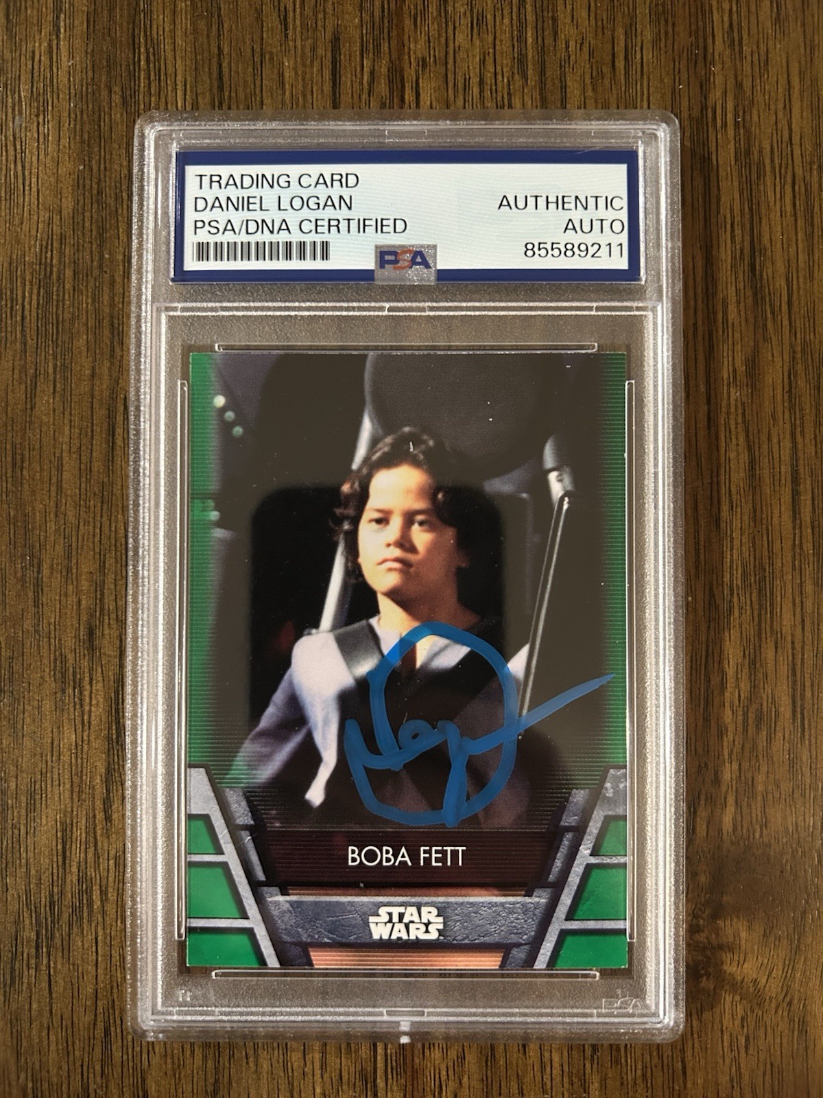 Daniel Logan ‘Star Wars’ Signed Card ‘Boba Fett’ Young PSA/DNA Slab