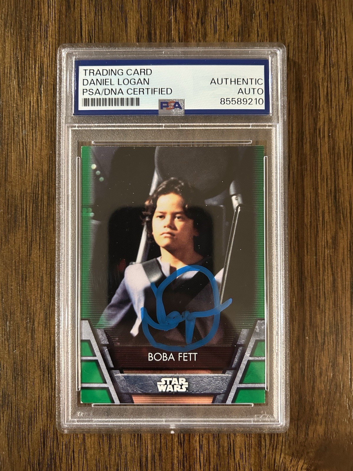 Daniel Logan ‘Star Wars’ Signed Card ‘Boba Fett’ Young PSA/DNA Slab
