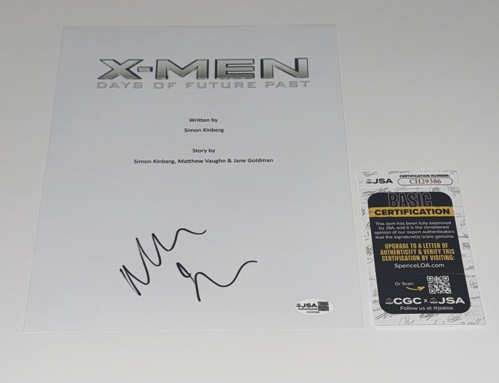 NICHOLAS HOULT SIGNED X-MEN DAYS OF FUTURE PAST FULL MOVIE SCRIPT JSA COA