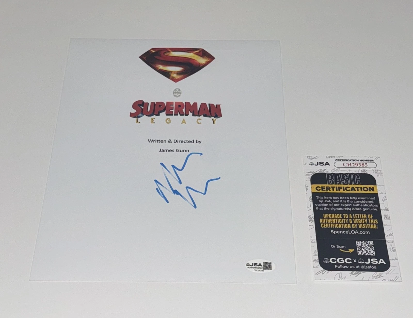NICHOLAS HOULT SIGNED SUPERMAN 2025 FULL MOVIE TRANSCRIPT JSA COA