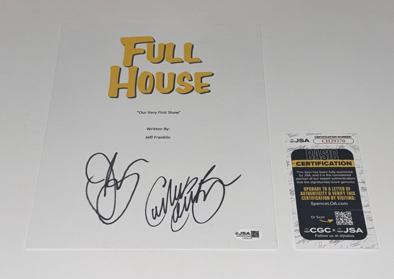 CANDACE CAMERON BURE & JODIE SWEETIN SIGNED FULL HOUSE PILOT SCRIPT JSA COA