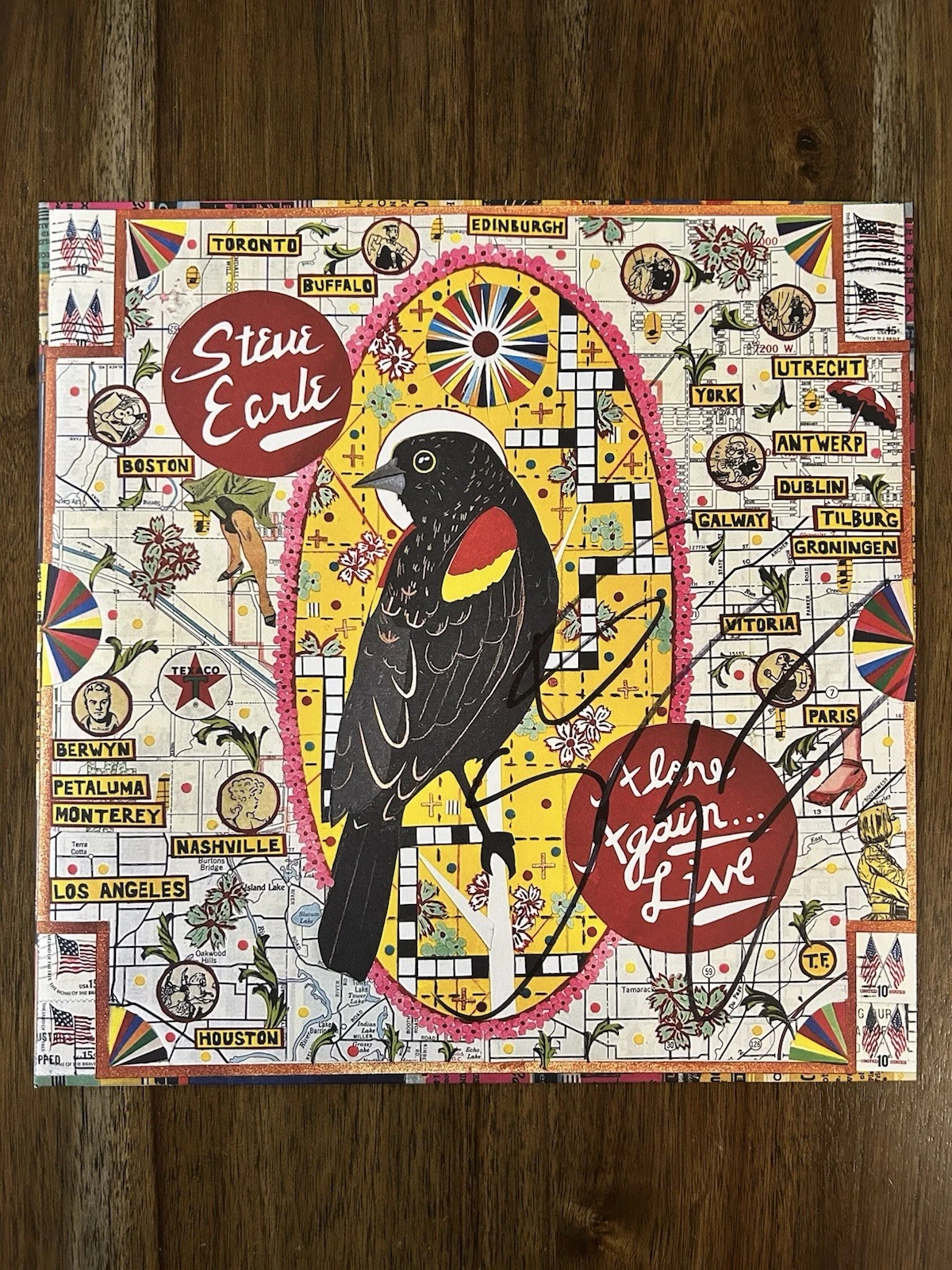 Steve Earle ‘Alone Again’ Signed Vinyl Album Folk Singer Beckett