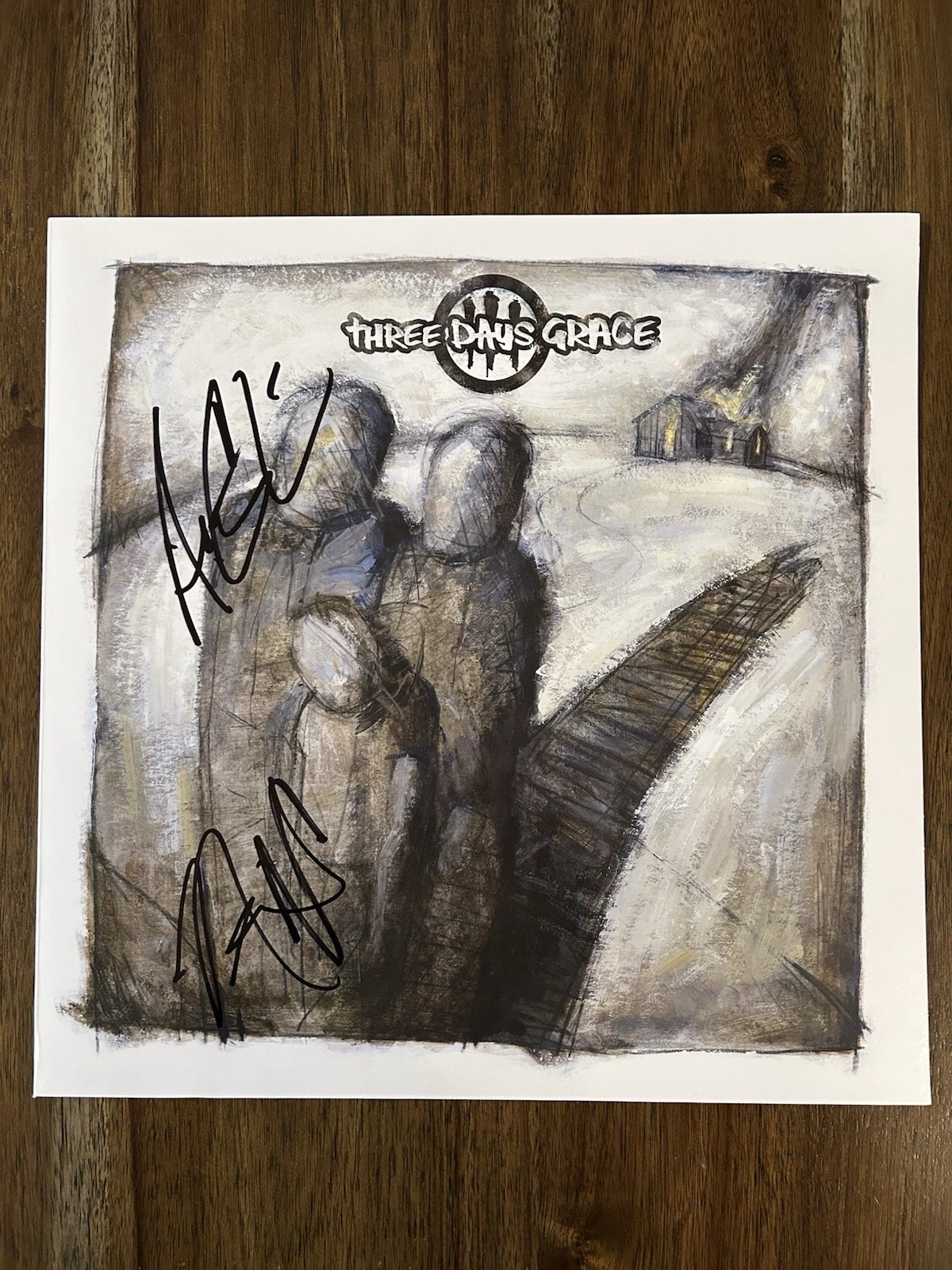Adam Gontier & Neil ‘Three Days Grace’ Band Signed Vinyl Album Beckett