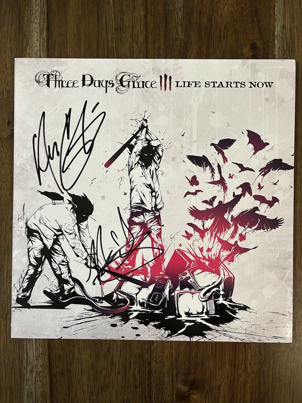 Adam Gontier & Neil ‘Three Days Grace’ Band Signed ‘Life Starts Now’ Vinyl Album