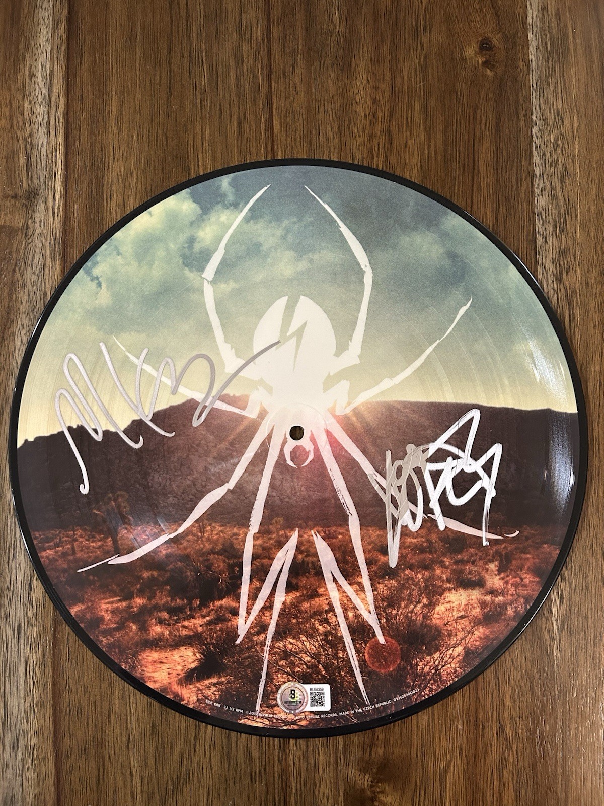 Frank Iero & Mikey Way Signed ‘My Chemical Romance’ Vinyl Picture Disk Beckett