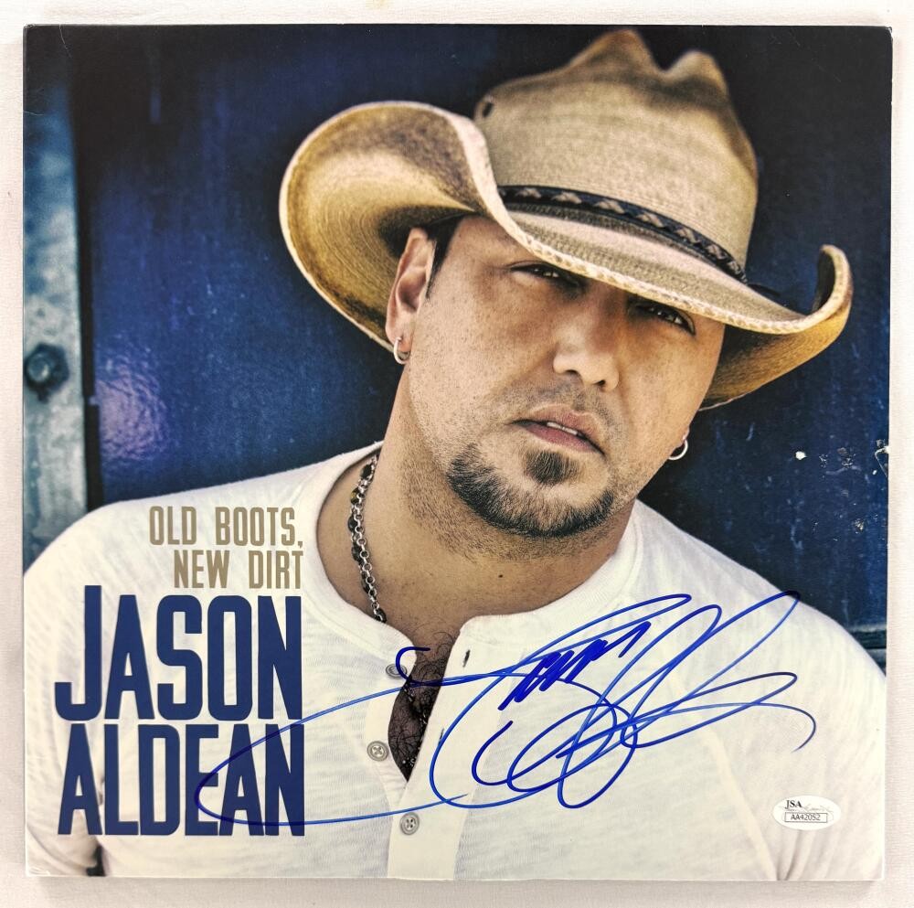 Jason Aldean Signed Autograph Album Vinyl Record - Old Boots, New Dirt JSA COA