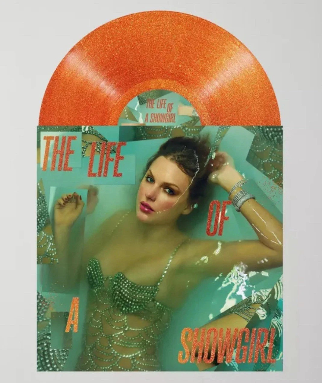 Taylor Swift - The Life Of A Showgirl Portofino Orange Glitter Vinyl LP SEALED