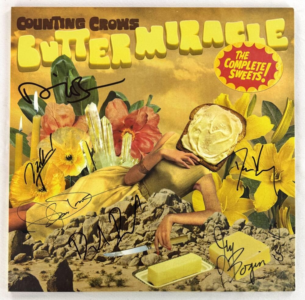 Counting Crows Complete Band x7 Signed Autograph Butter Miracle Album Record LP