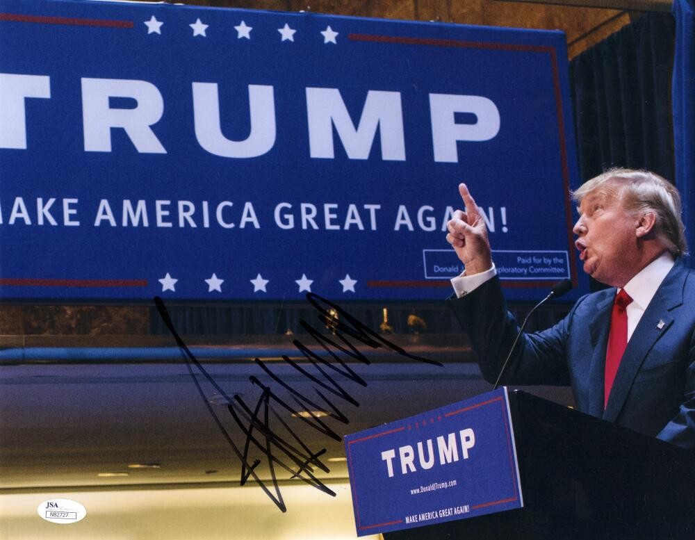 President Donald J Trump Signed Autograph 11x14 Photo - 45 47 MAGA w/ JSA COA