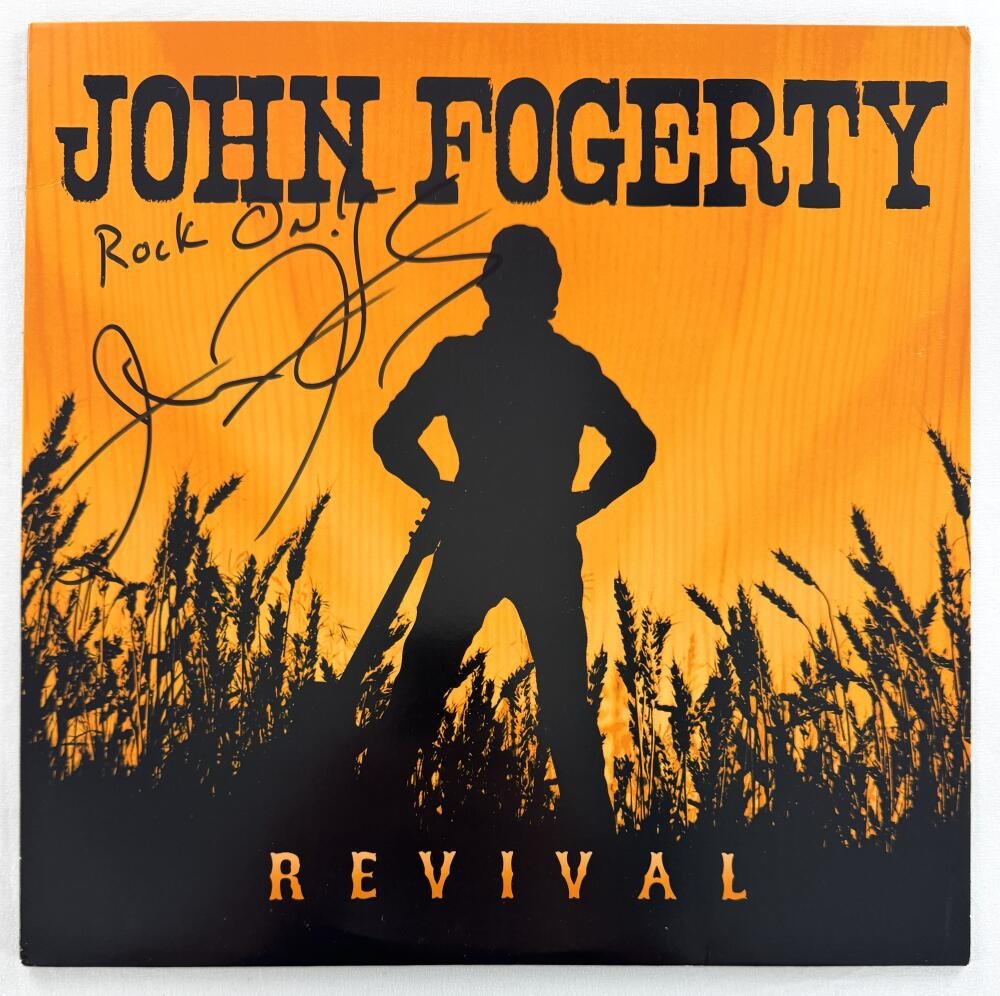 John Fogerty CCR Signed Autograph Album Vinyl Record LP - Revival w/ Beckett COA