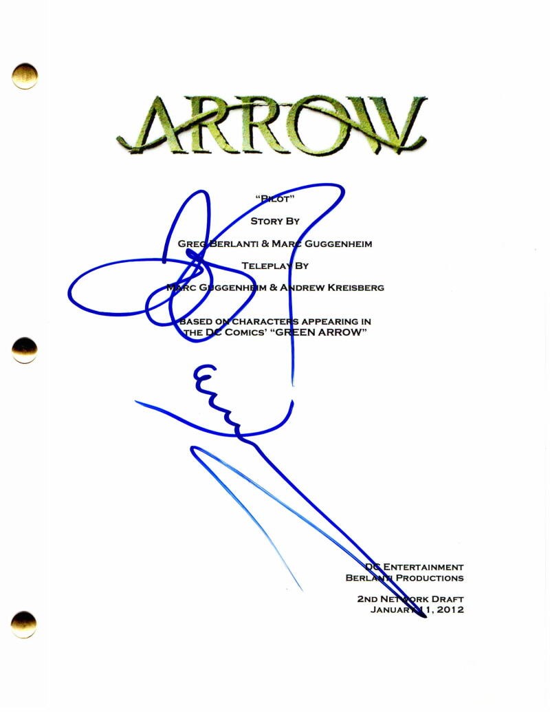 JOHN BARROWMAN SIGNED AUTOGRAPH - ARROW FULL PILOT SCRIPT - STEPHEN AMELL