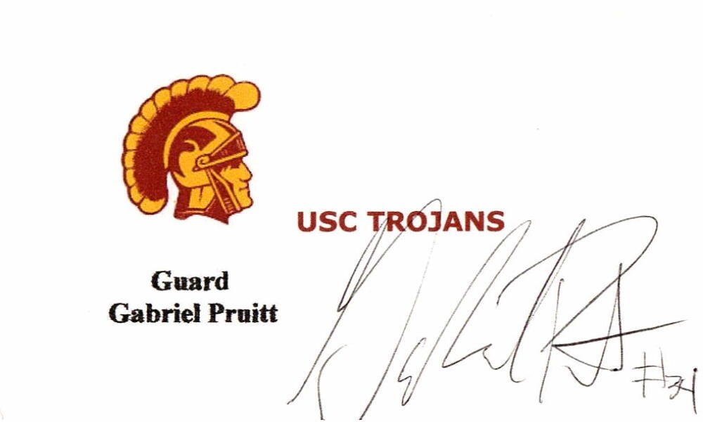 GABRIEL GABE PRUITT SIGNED AUTOGRAPH - CUSTOM INDEX CARD - USC, BOSTON CELTICS