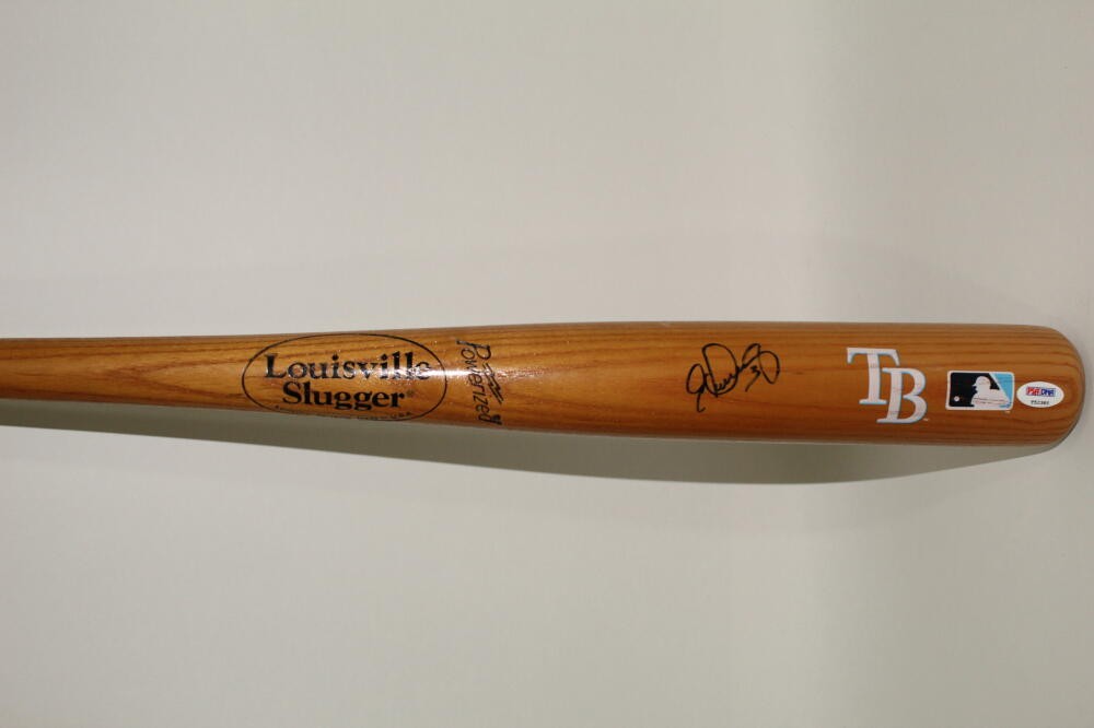EVAN LONGORIA SIGNED AUTOGRAPH FULL SIZE BASEBALL BAT - ROY, RAYS ALL-STAR PSA