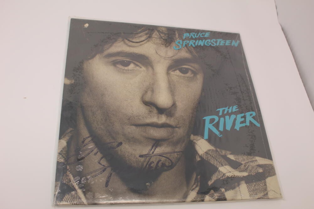 BRUCE SPRINGSTEEN SIGNED AUTOGRAPH ALBUM RECORD - THE RIVER E STREET BAND REAL