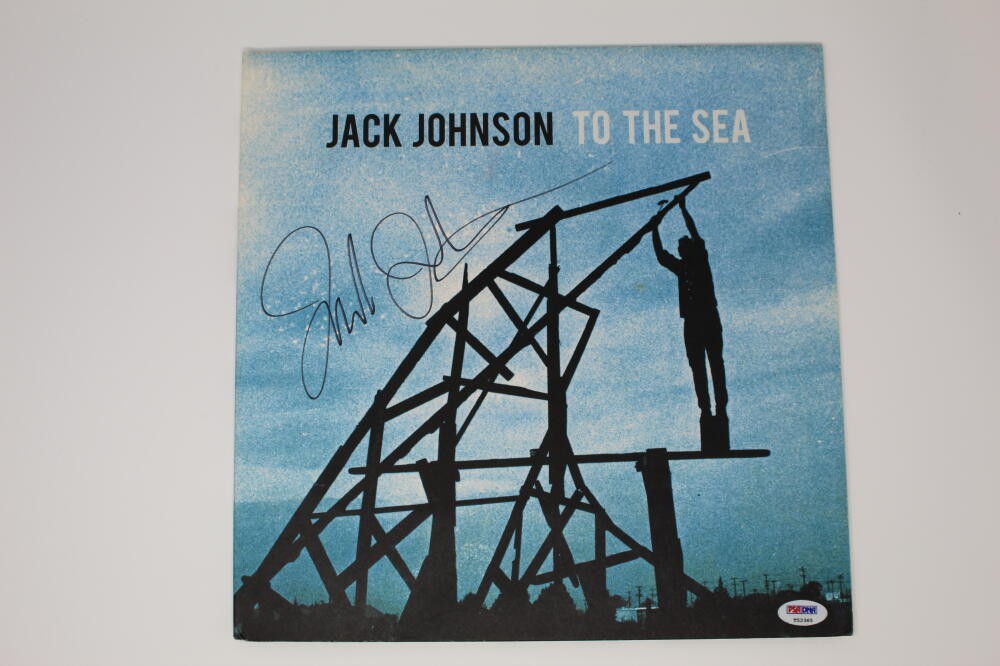 JACK JOHNSON SIGNED AUTOGRAPH ALBUM VINYL RECORD - ROCK GUITAR, TO THE SEA PSA