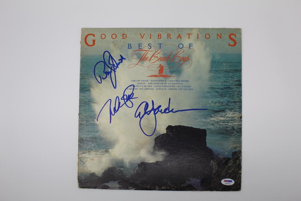 MIKE LOVE AL JARDINE JOHNSTON SIGNED AUTOGRAPH ALBUM RECORD - THE BEACH BOYS PSA