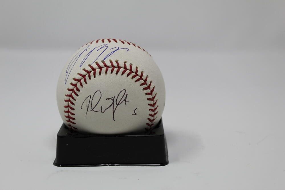 JOSE REYES & DAVID WRIGHT SIGNED AUTOGRAPH OFFICIAL MAJOR LEAGUE BASEBALL  PSA