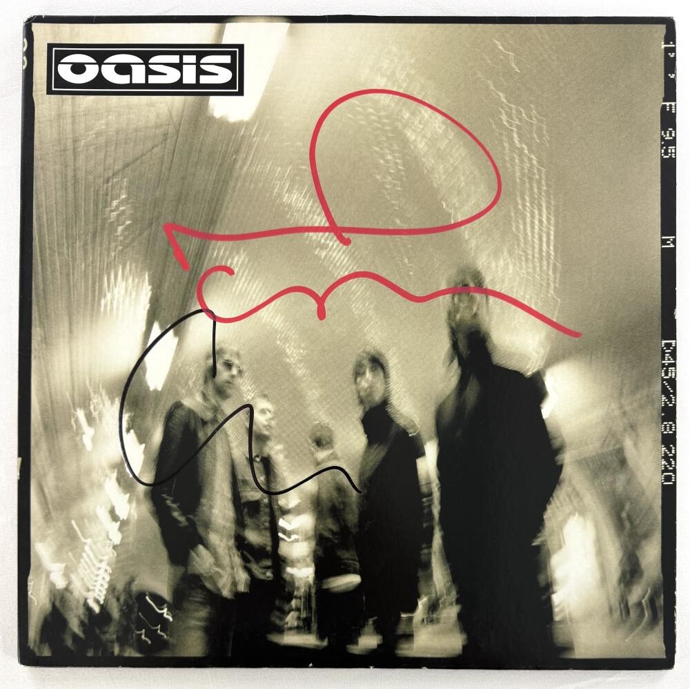 Noel & Liam Gallagher Signed Autograph Oasis Album Vinyl Record w/ Beckett COA