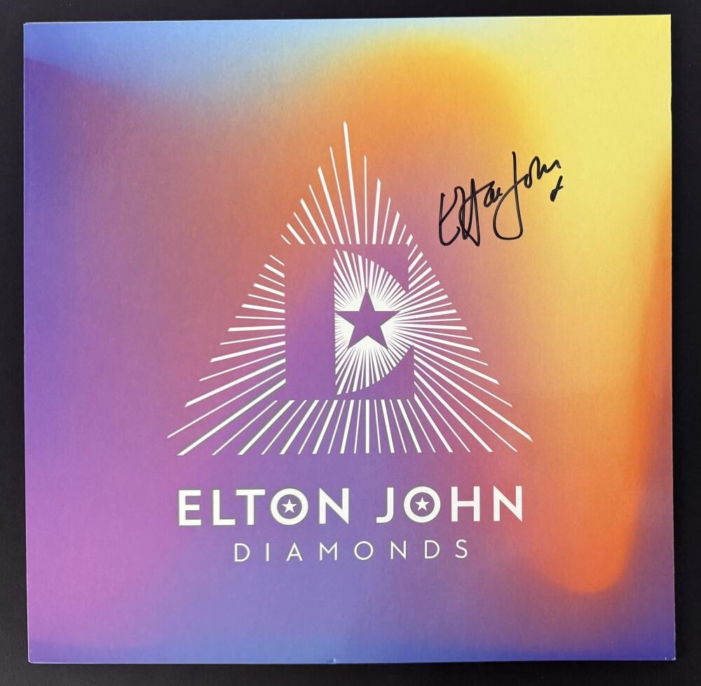 Elton John Signed Autograph Album Vinyl Record - Diamonds Greatest Hits Beckett