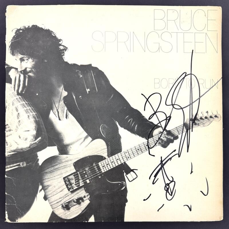 Bruce Springsteen Signed Autograph Born to Run Album LP w/ Guitar Sketch BAS COA
