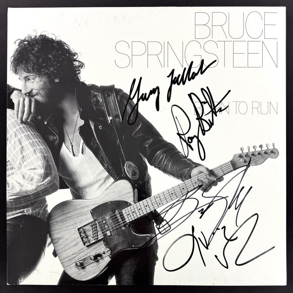 Bruce Springsteen E Street Band x4 Signed Autograph Born to Run Record - Beckett
