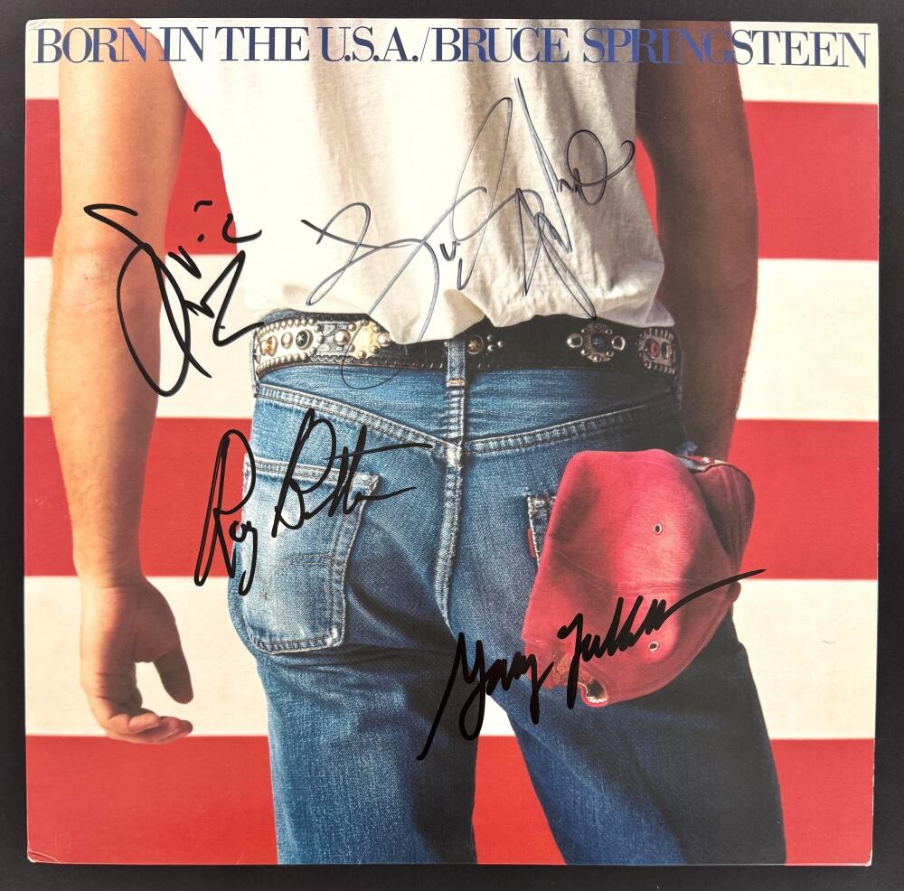 Bruce Springsteen E Street Band x4 Signed Autograph Born in the USA Album w/ COA