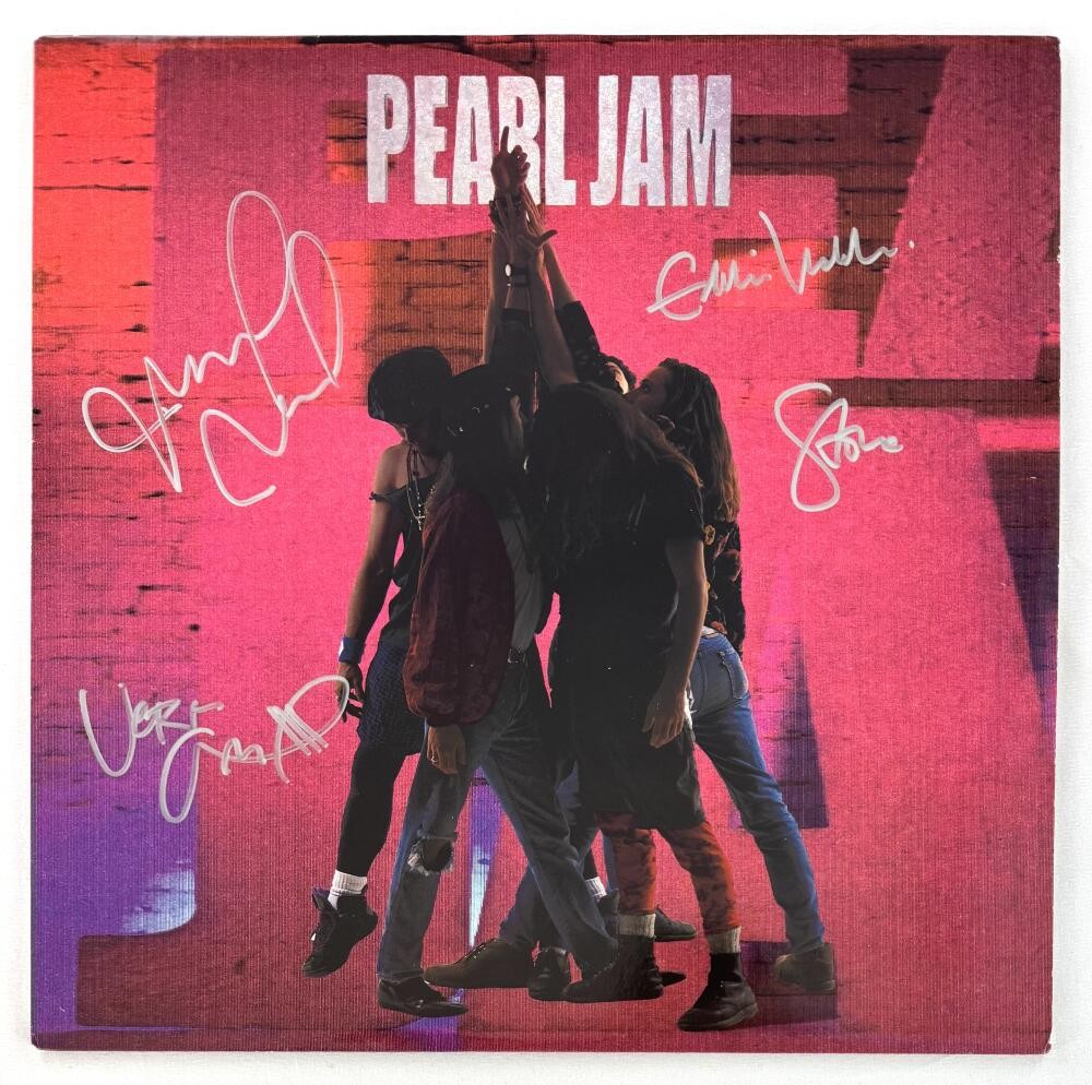 Pearl Jam Band x4 Signed Autograph ORIGINAL PRESSING Ten Album Record w/ JSA COA