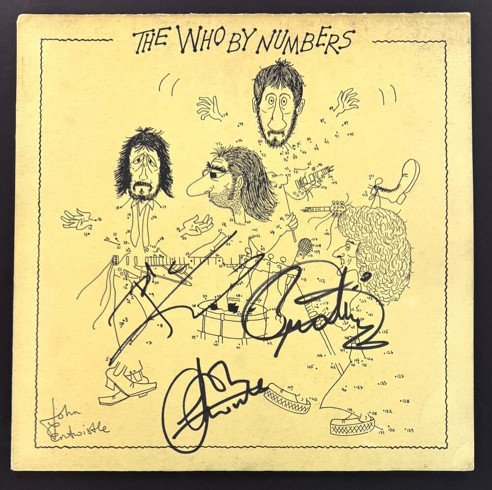 The Who Band x3 Signed Autograph Album Record Entwistle Daltrey Townshend w/ COA