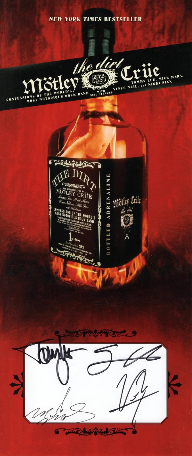 Motley Crue Full Band x4 Signed Autograph The Dirt Promo Poster - Mick Mars JSA