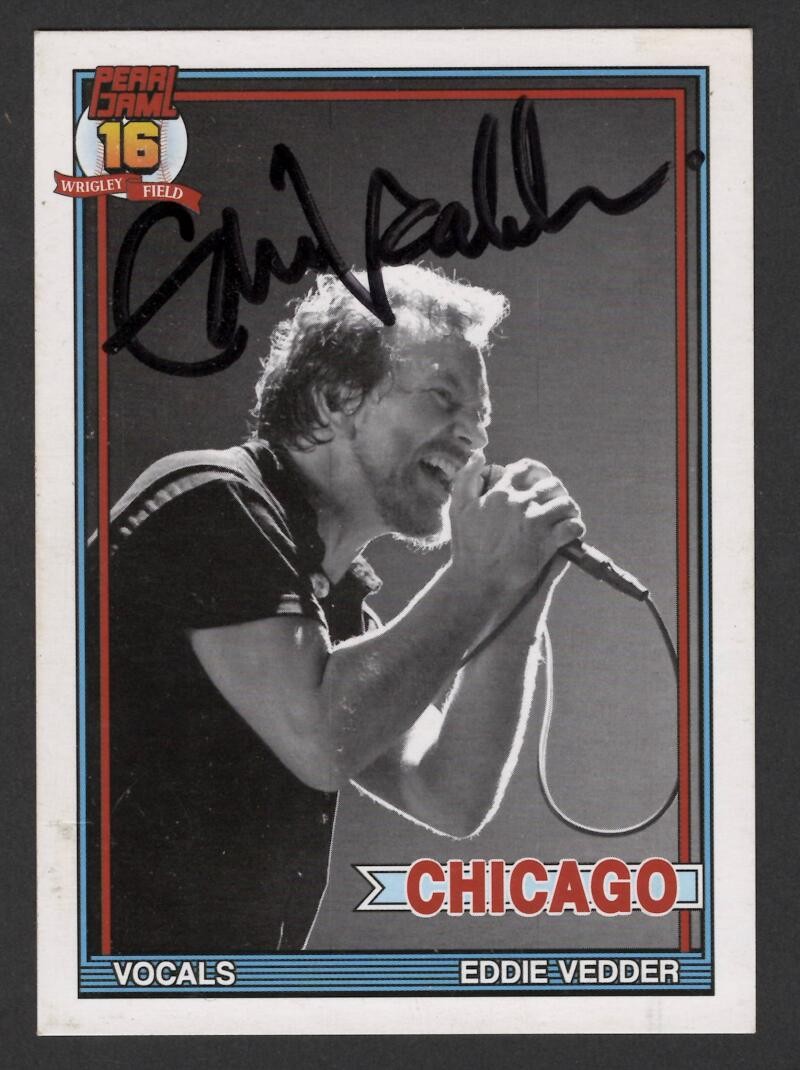 Eddie Vedder Signed Autograph 2016 Pearl Jam Wrigley Field Trading Card JSA COA