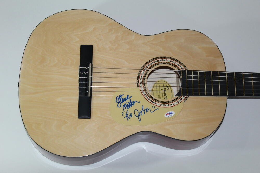 STEVE MILLER SIGNED AUTOGRAPH FENDER BRAND ACOUSTIC GUITAR - BAND THE JOKER PSA