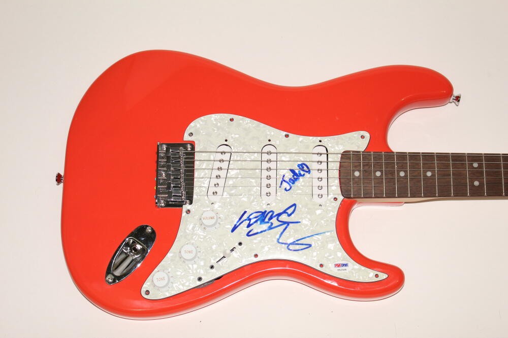 EDWARD SHARPE & THE MAGNETIC ZEROS SIGNED AUTOGRAPH FENDER GUITAR ALEX EBERT PSA